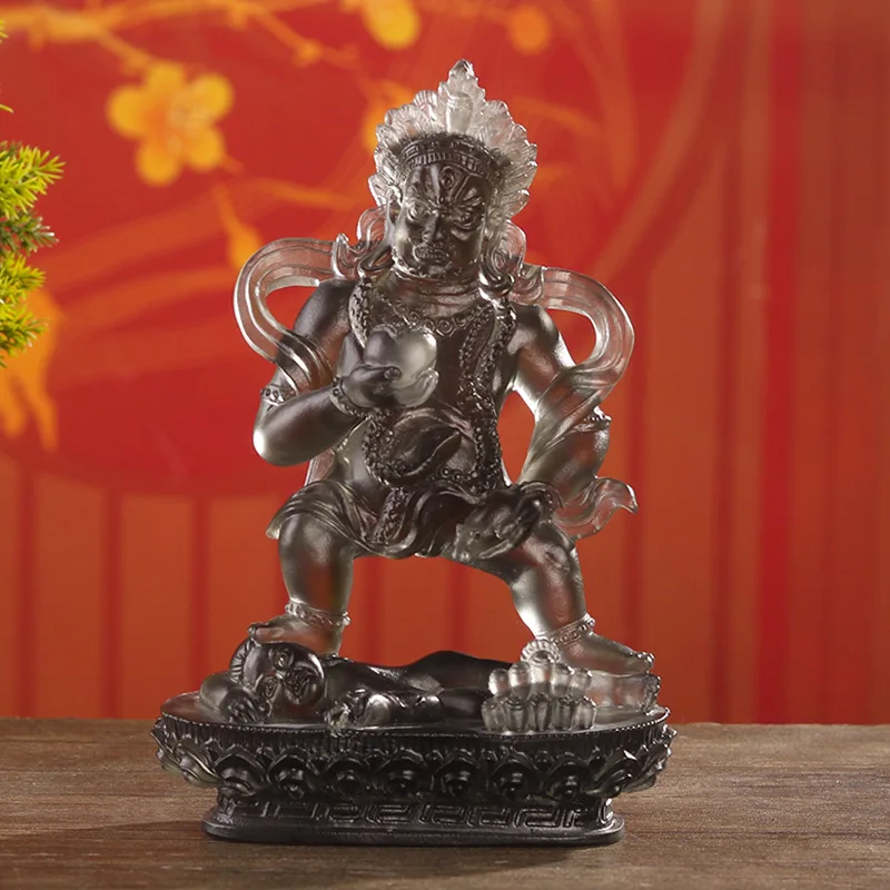Glass Five Surnames of Buddha Statue Black of Yellow of White of Red God of Wealth G