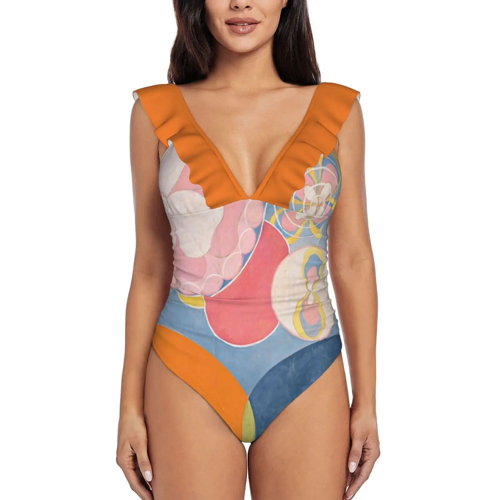 

Hd Grupp Iv , Nr 2 , By Hilma Af Klint 1907 High Definition Women'S Ruffle One Piece Swimsuit Bodysuit One Piece Swimwear