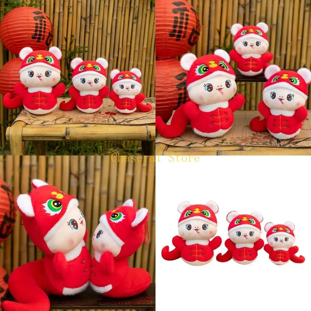 

E7CE Stuffed Animal Plush Toy Snake Year Mascots Plushie Zodiacs Snake Plush Dolls