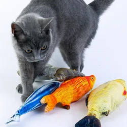 20CM Soft Plush 3D Simulation Cat Toy Fish, Catnip Fish-Shaped Anti-Bite, Chewing Interactive Toy Cat Toys Fish Pet Supplies