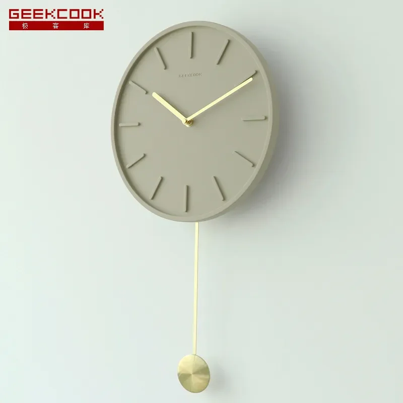 Modern Simple Wall Clock for Concrete and Copper 11-Inch Scale Model Creative Home Clock New Nordic Cement Clock