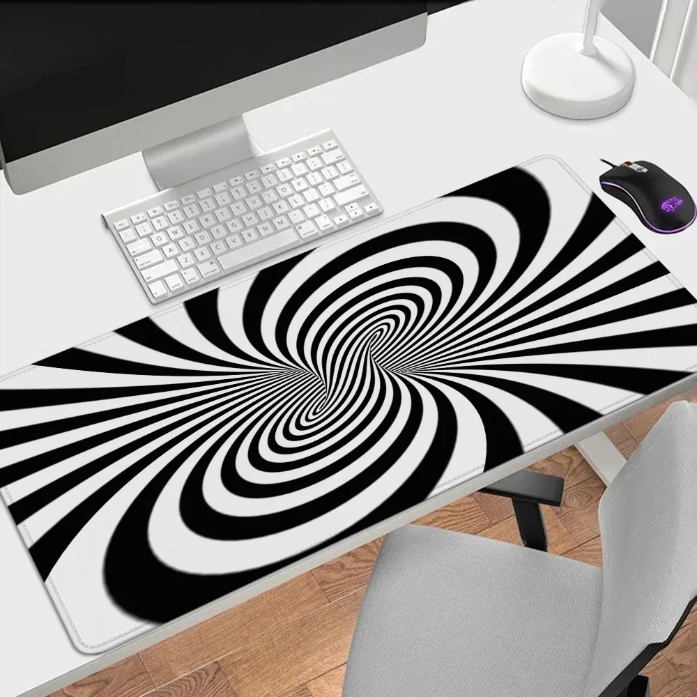 Office Accessories for Desk Mat 3d Vortex Illusion Mouse Carpet Gamer Keyboard Pad Mousepad Gaming Mats Xxl Large Mause 900x400