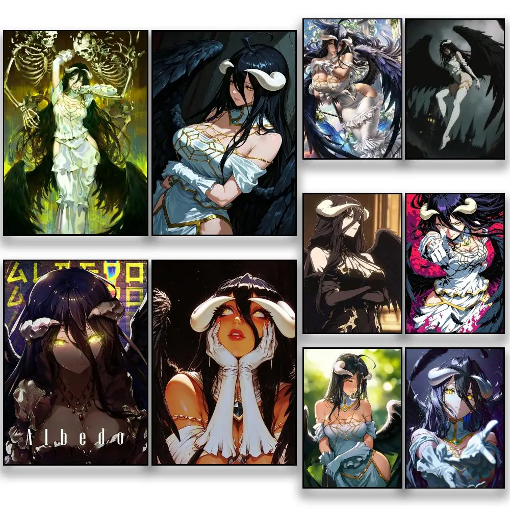 Anime-Dark Fantasy Top Guardian Of Nazarick Albedo Poster HD Removable Wall Art Gift Bedroom Lounge Dorm Office Gaming Cafe Bars