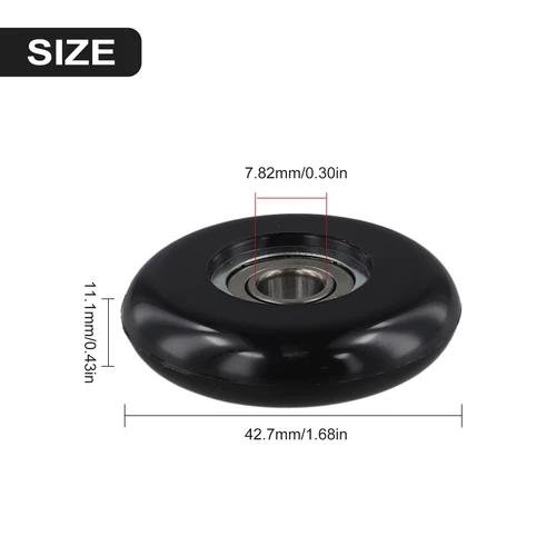 Imagen 2 del producto Rodillos para máquina de remo, rueda de remante de nailon + ruedas de rodamiento recubiertas de acero, 8x40x10mm, cojines para asientos, ruedas móviles, 1/4 Uds.