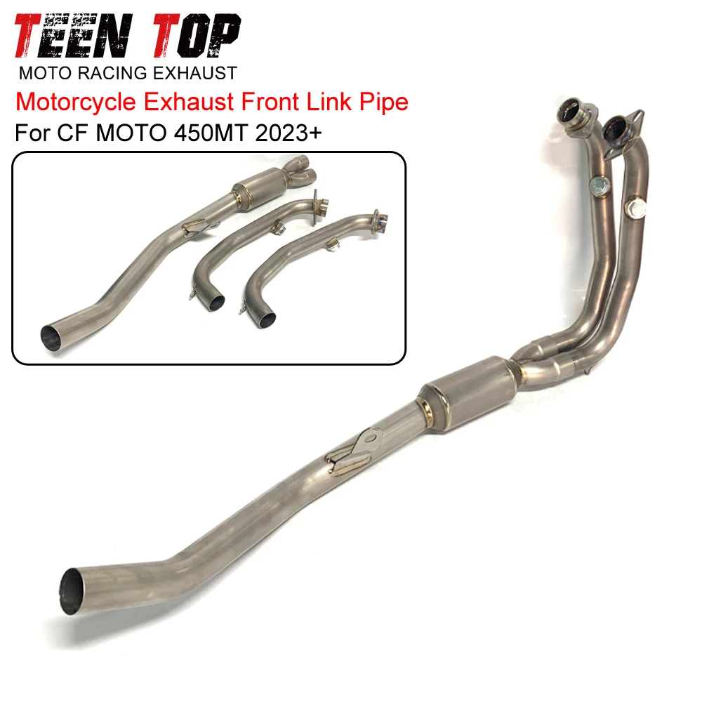 For CF MOTO 450 MT Exhaust Header Connect to Stock Front Link Pipe Motorcycle Stainless Steel/Titanium Alloy 450MT 2023+