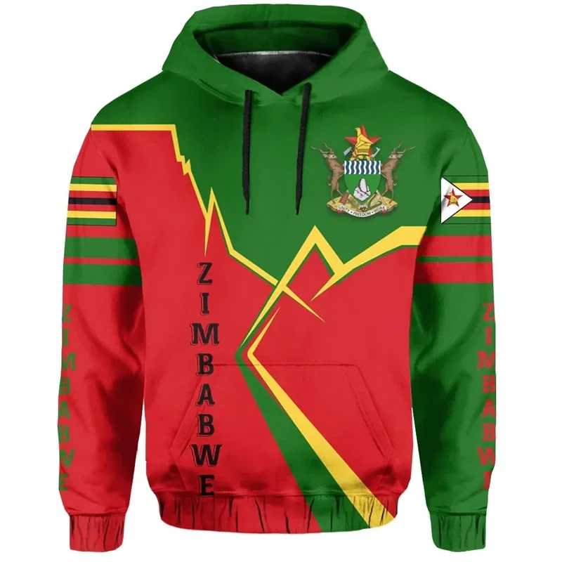 Zimbabwe Country 3D Printed New Fashion Men's Hoodies Stitching Color Male Tracksuit Casual Graphic Hoody 2024 New Pullovers