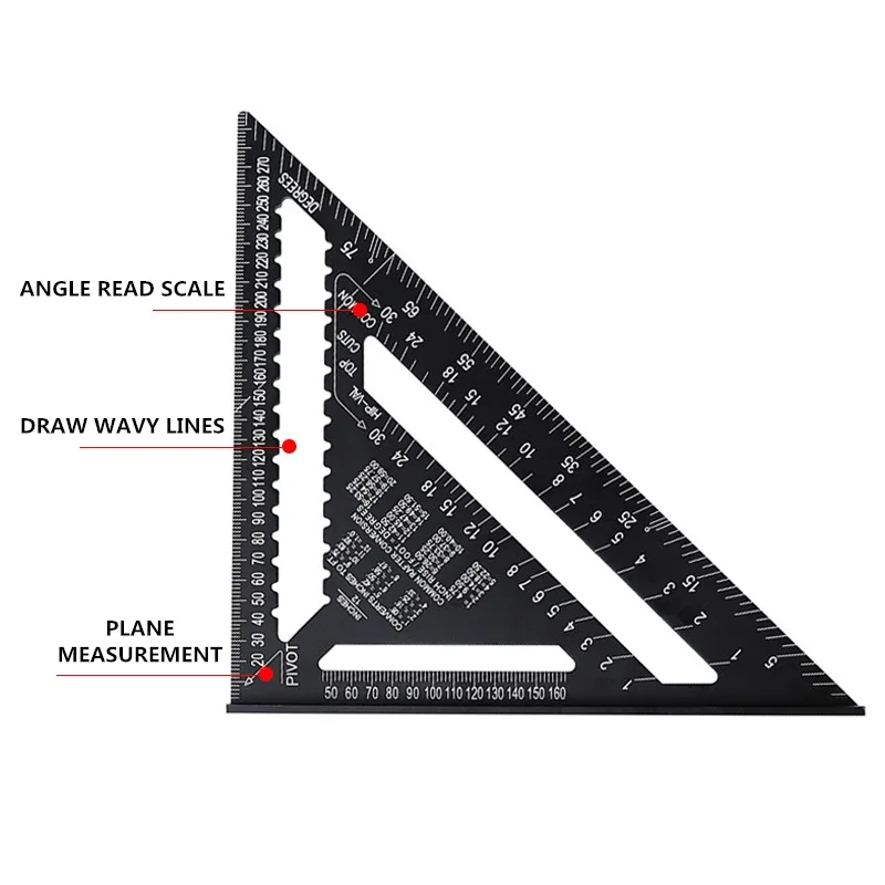 Triangle Angle Ruler Squares Triangular Measuring Ruler Woodwork Angle Protractor Trammel Gauge Measuring Tool