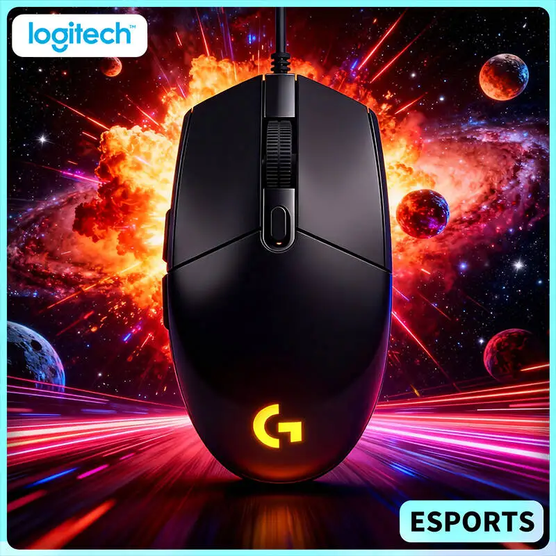 

Logitech G102 Wired Gaming Mouse, 8000 DPI Adjustable, 1ms Response, RGB Lighting, 6 Keys, Ergonomic Design for Esports Players