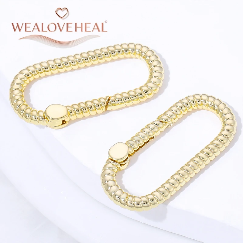 karabinerhaken,18K Vergoldeter Messing-Druckknopfverschluss, Vintage Ovaler Schlangenglied-Verbinder für Schmuckherstellung, DIY Halsketten- und Armbandzubehör – Detail 18