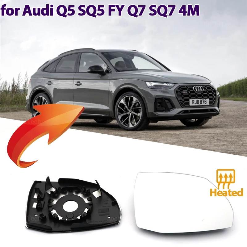 

Left&Right Side Heated Wing Mirror Glass Wide Angle Rearview Mirror for Audi Q5 Q5L SQ5 FY 2018-23 Q7 SQ7 4M 16-23 Left or Right