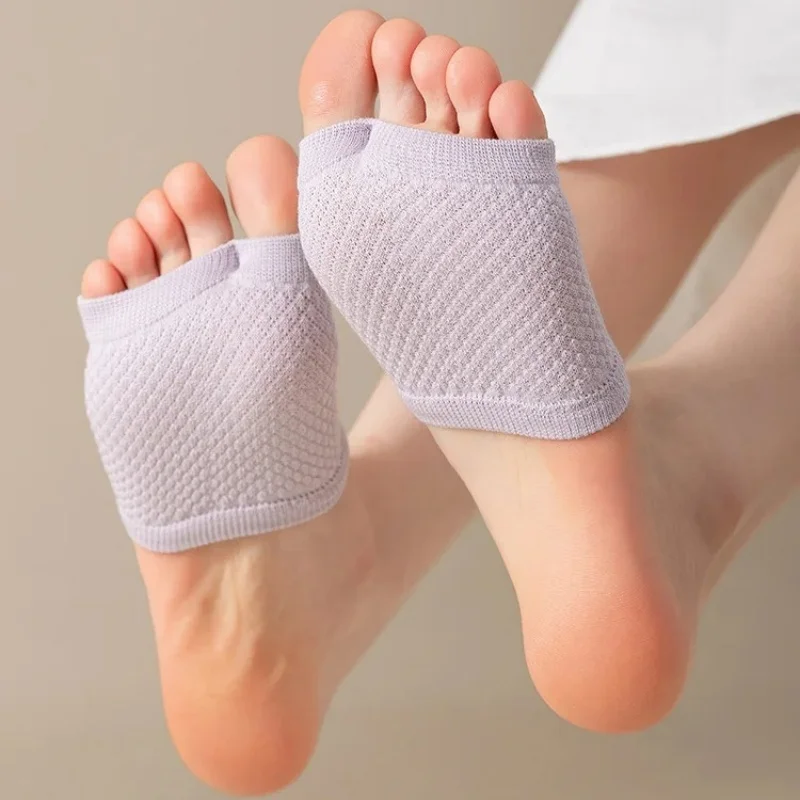 Zehensocken, dünne Sommer-Bootsocken, reine Baumwoll-High-Heels, Damen-Halbsocken, modische elastische Vorfußsocken, rutschfest – Detail 6