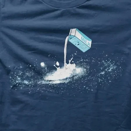 Milky Way Galaxy Space NASA Spaceman Geeky T-Shirt Retro Streetwear High-quality Crew-neck Short-sleeved Men's T-shirt