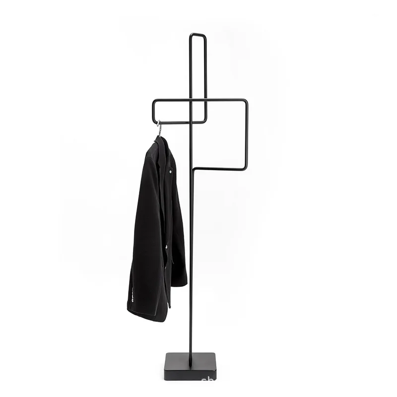 

Simple geometric scarf bathrobe clothes display rack, marble bedroom floor hanger display rack