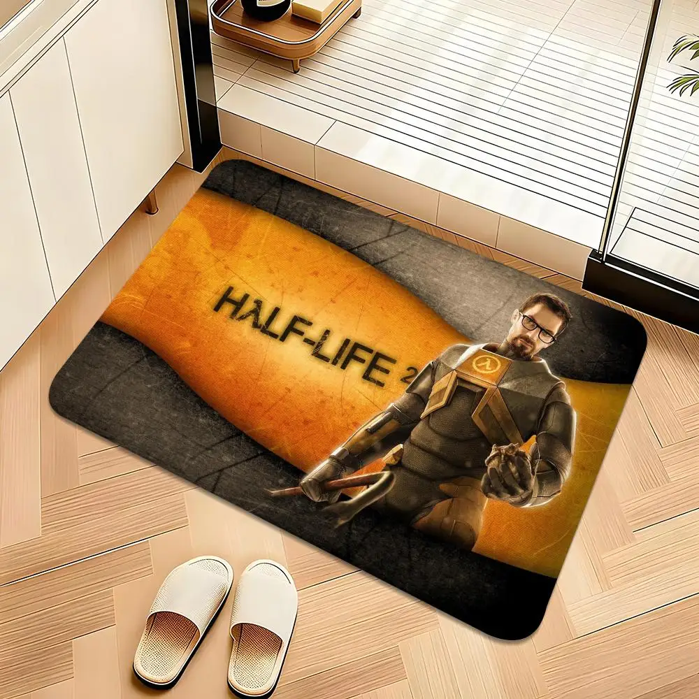 H-Half Life 2 Game Floor Mat Welcome Mat Entrance Doormat Balcony Bathroom Floor Mats Non-slip Rug Bedroom Carpet