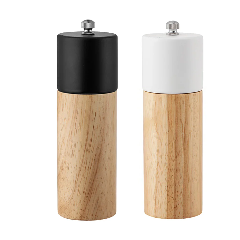 

2 Pack Wooden Salt and Pepper Mill Spice Nuts Mills Handheld