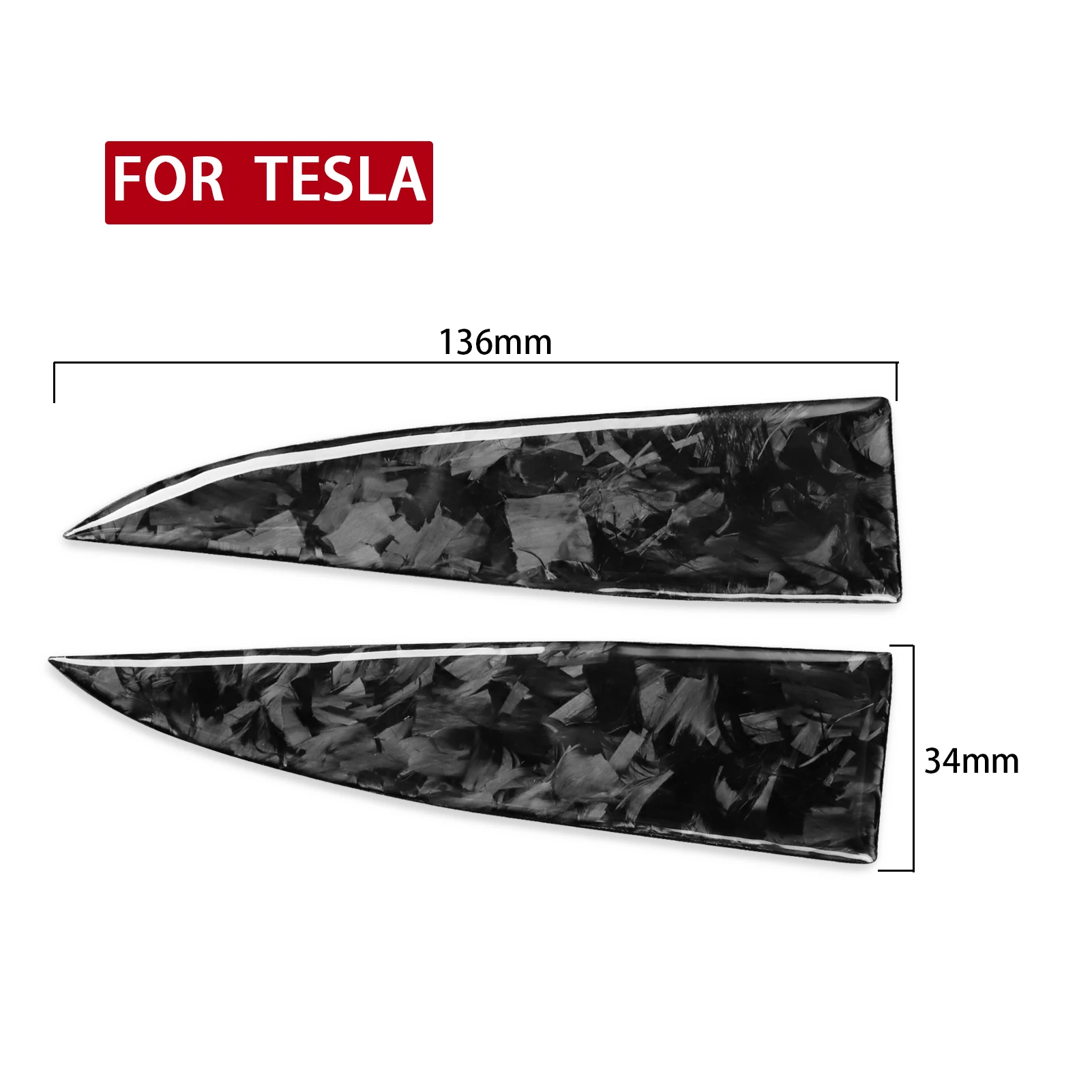 Per Tesla Model Y 2020-2023 cruscotto in fibra di carbonio forgiato altoparlante su entrambi i lati copertura Audio Trim adesivo per interni auto