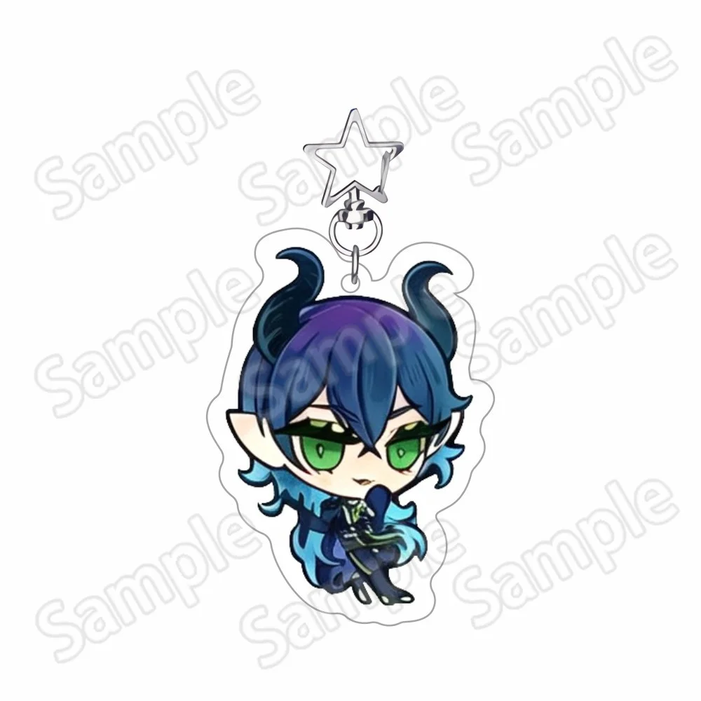 Twisted‑Wonderland Game Q Version 6m Acrylic Keychain Malleus Draconia Star Clasp Pendant Desktop Ornament Collectible Fan Gift