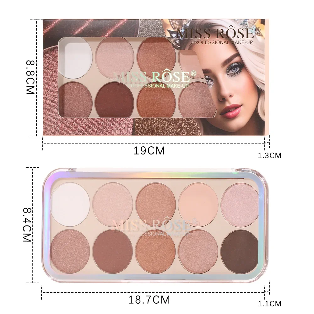 MISS ROSE 10 Colors Glitter Pigments Nude Highlighter Cotour Palette Make-up Baked Minerals Shimmer Highlighter Plaet Cosmetics