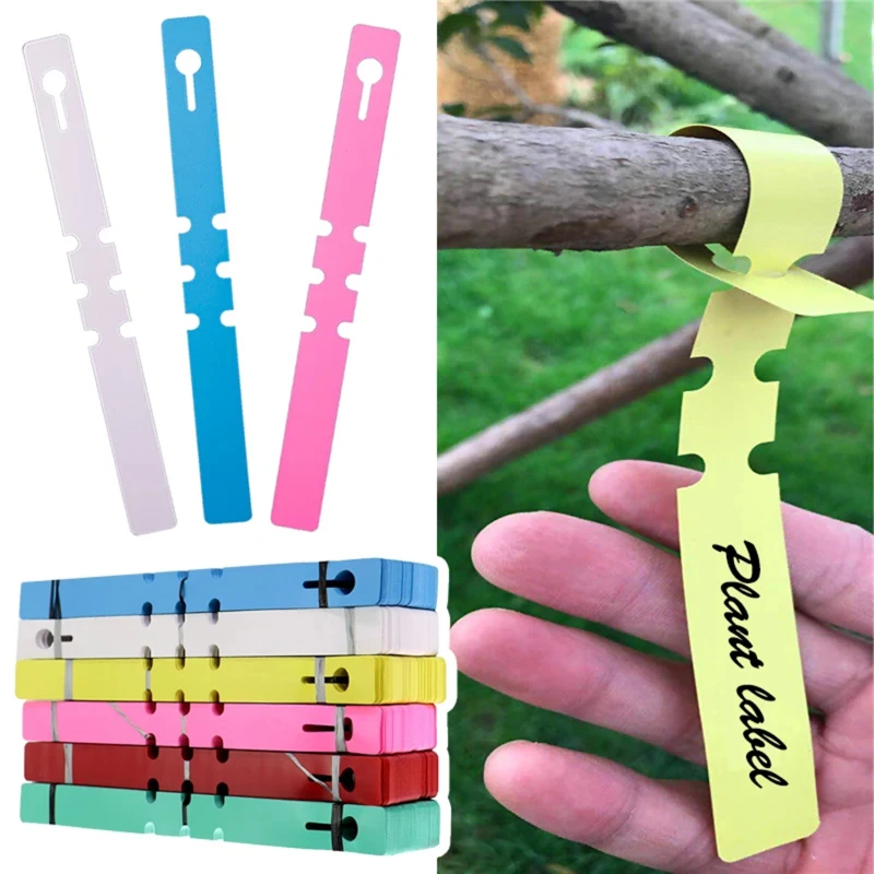 50pcs Waterproof Plastic Plant Hanging Tags Reusable Plant Markers Garden Label Tags for Pots & Planters