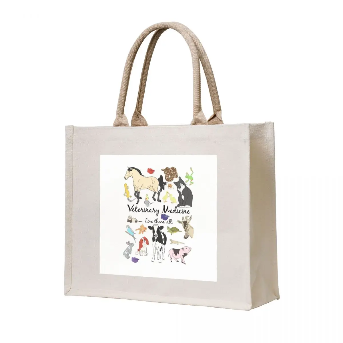 

Veterinary Medicine- Love Them All Tote Bag Shopper handbag eco bag folding Portable shopping bag