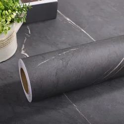 Pegatinas de pared impermeables de mármol gris mate antiguo, papel tapiz de pizarra de alta temperatura, autoadhesivo para armario de cocina
