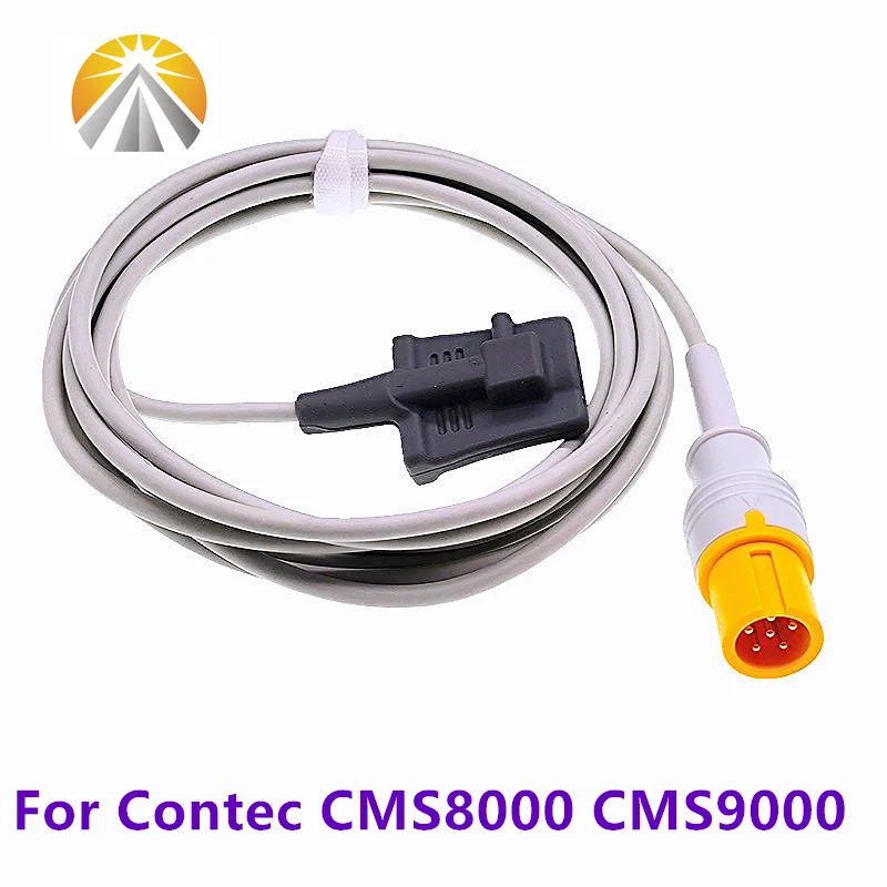 Reusable Contec SpO2 Sensor 6 Pin for CMS5100 CMS8000 CMS9000 Patient Monitor Digital PD Output Pulse Rate SAO2 Probe All Sizes