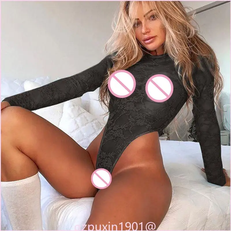 57qa lingerie body en dentelle transparente