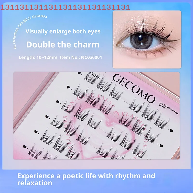 Pestañas postizas autoadhesivas sin pegamento, ojos de Manga gruesos naturales esponjosos con alas, pestañas agrandadas reutilizables, fáciles de aplicar