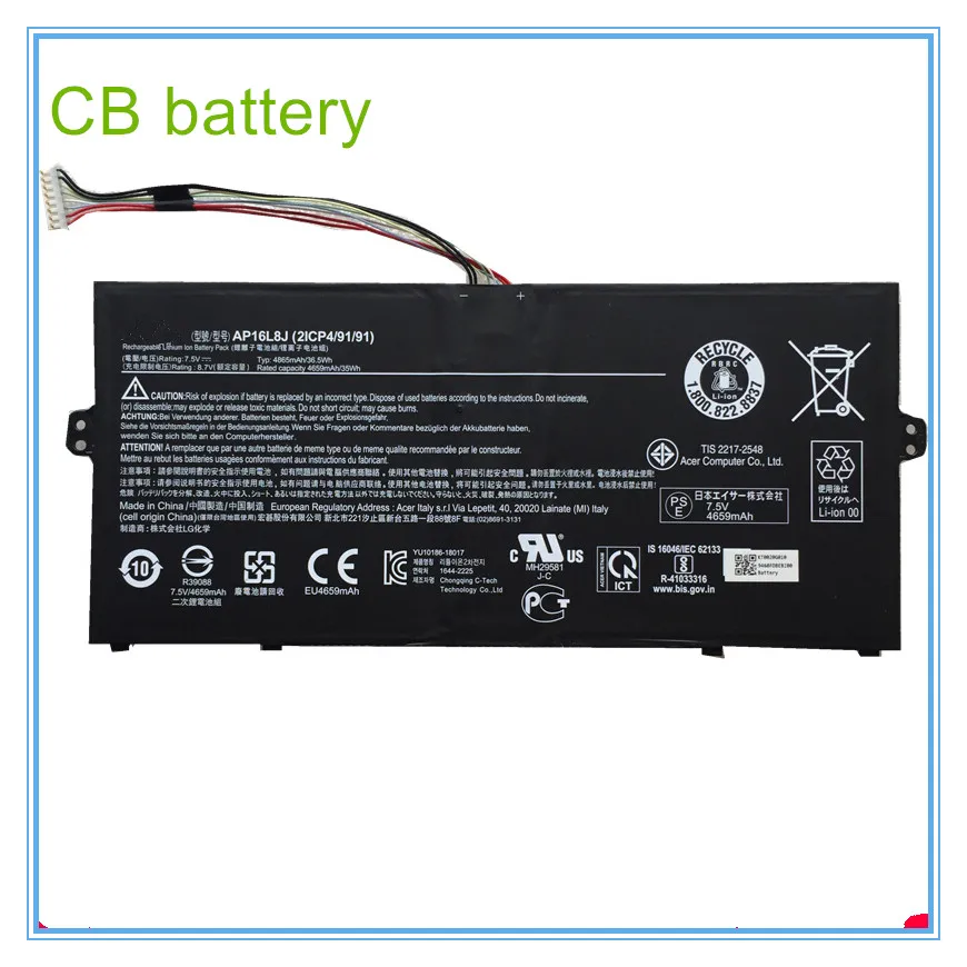 Laptop Battery AP16L8J 7.5V/36.5/4865mAh For Chromebook Spin 311 CP311 KT0020G010