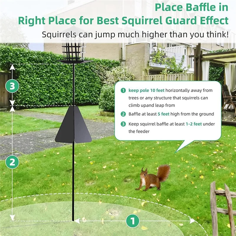 CYCLI-Squirrel Proof Bird Feeder Baffle Guard Squirrel Flapper Bird Feeder With Anti-Theft Rotation Hanging Bird Feeder Combo Du