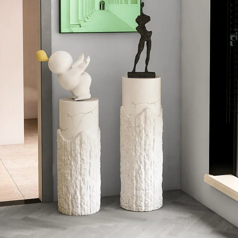 2026 Italian light luxury flower shelf living room wabi-sabi wind art installation ornament display stand