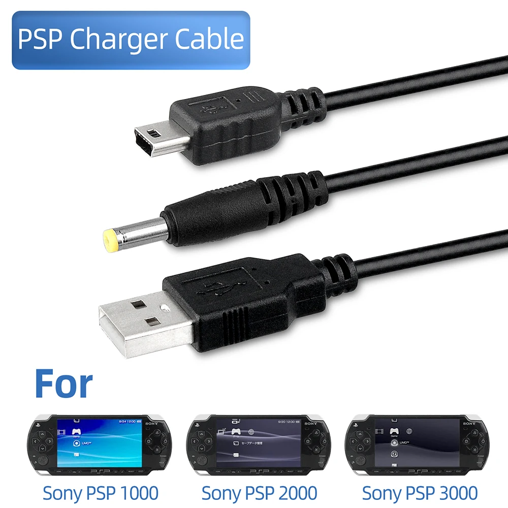 أوستنت 2 في 1 كابل شاحن USB نقل البيانات تحميل امدادات الطاقة الحبل لسوني PSP1000/2000/3000 ملحقات الألعاب