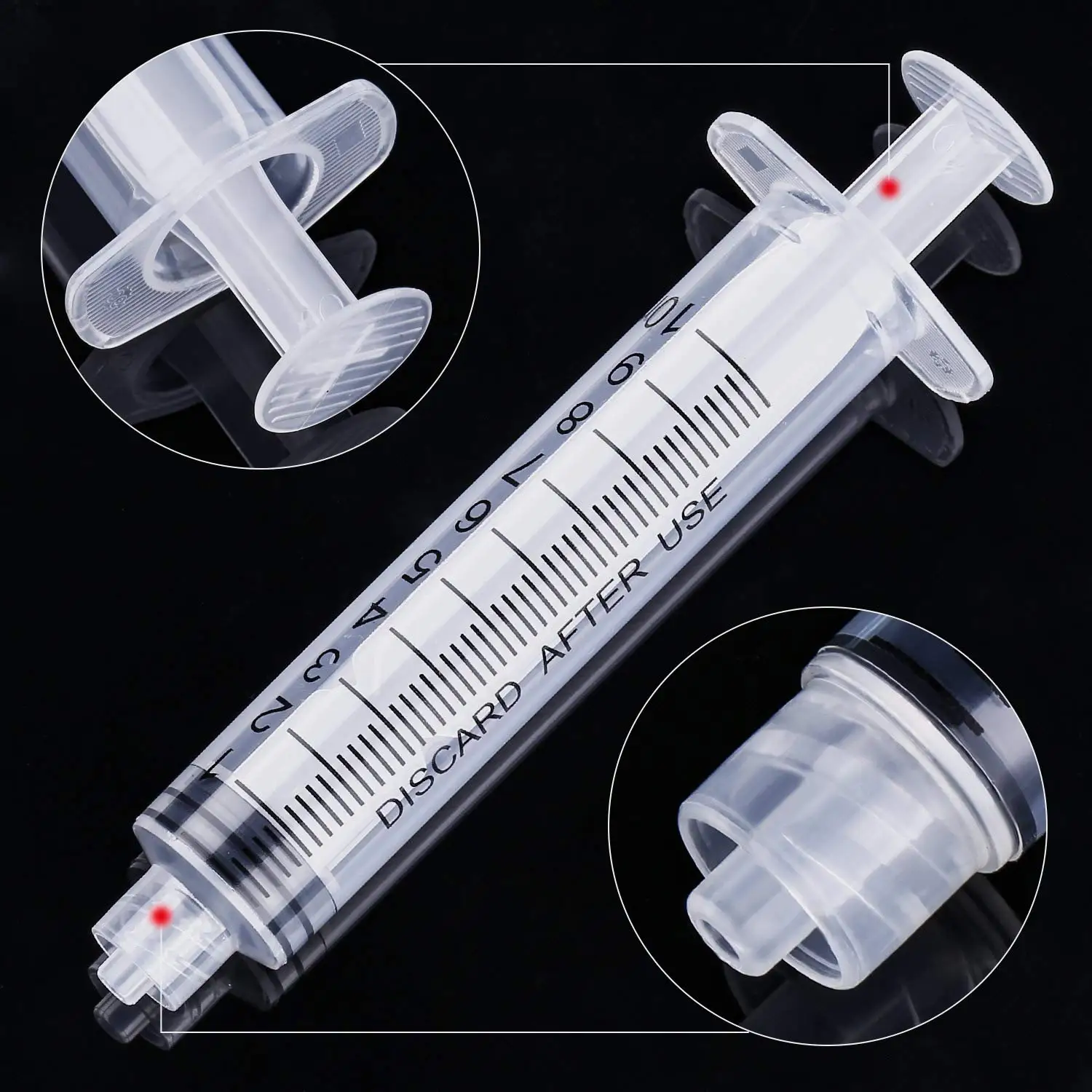 100pcs, 10ml Sterile Disposable Luer Lock Plastic Syringe For Lab Glue Dispensing, Measuring Nutrient Hydroponics