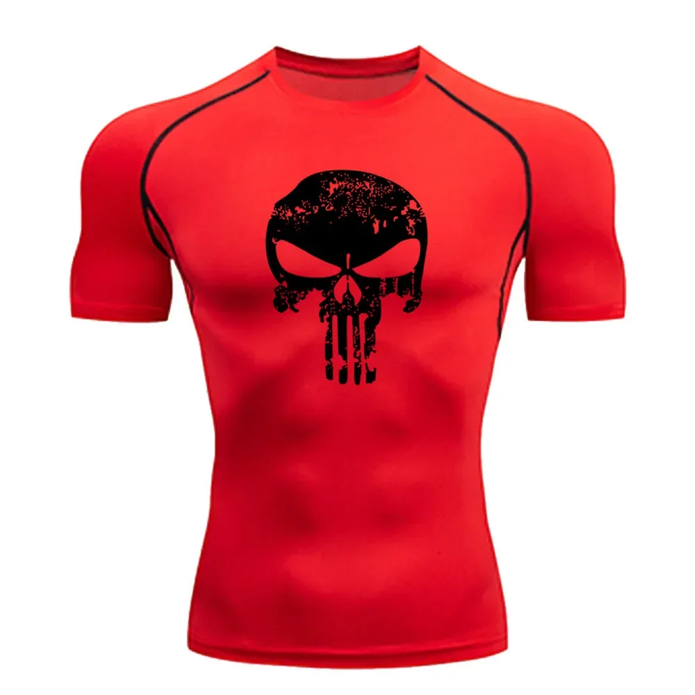 Compression Shirt for Men, Superhero T-Shirt, Quick-Drying, Breathable, Short-Sleeved, Outdoor Sports, Running, S-3XL