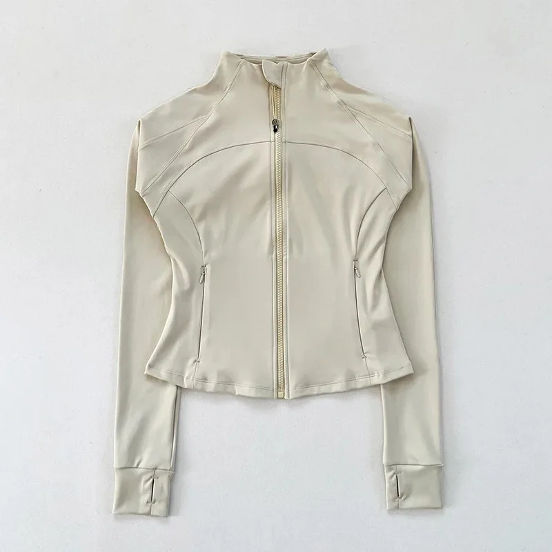 

Long-sleeved yoga fitness tops, gym fitness sports jackets, women's slimming threaded yoga clothes