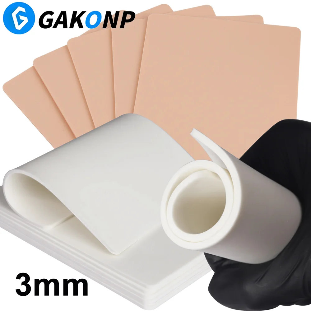 10/8/5/3/1pcs Tattoo Practice Skin Silicone Double-Sided Fake Tattoo Skin Synthetic Leather for Permanent Makeup Exercise Tool