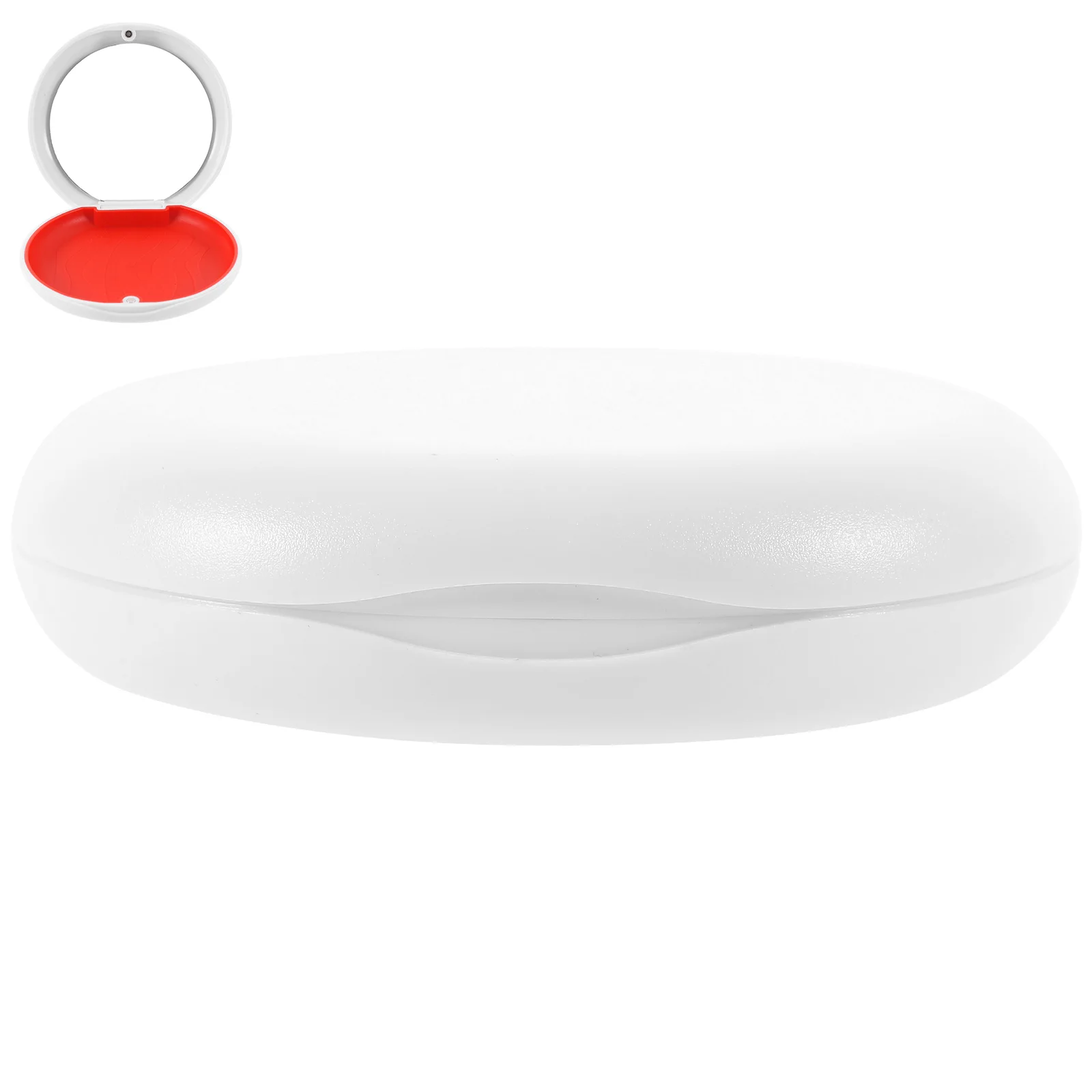 

Magnetic Closure Retainer Storage Box Denture Holder Portable Case Mirror Compact Travel Clean Storage Retainer Case