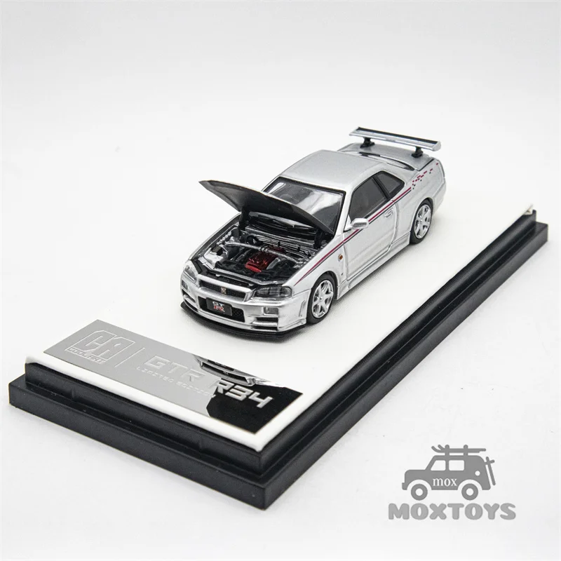 COOL ART 1:64 GT-R R34 silver / blue limited 500 Diecast Model Car