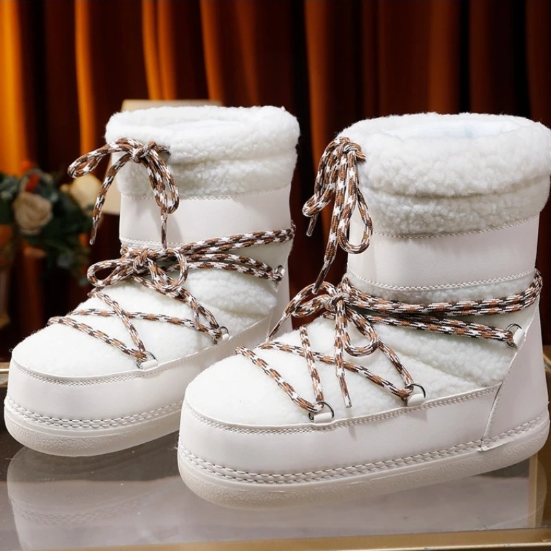 

New Winter Women's Shoes Exquisite Plush Ultra Warm Snow Boots for Woman Fashion Platform Ankle Boots Designer Shoes Botas Mujer
