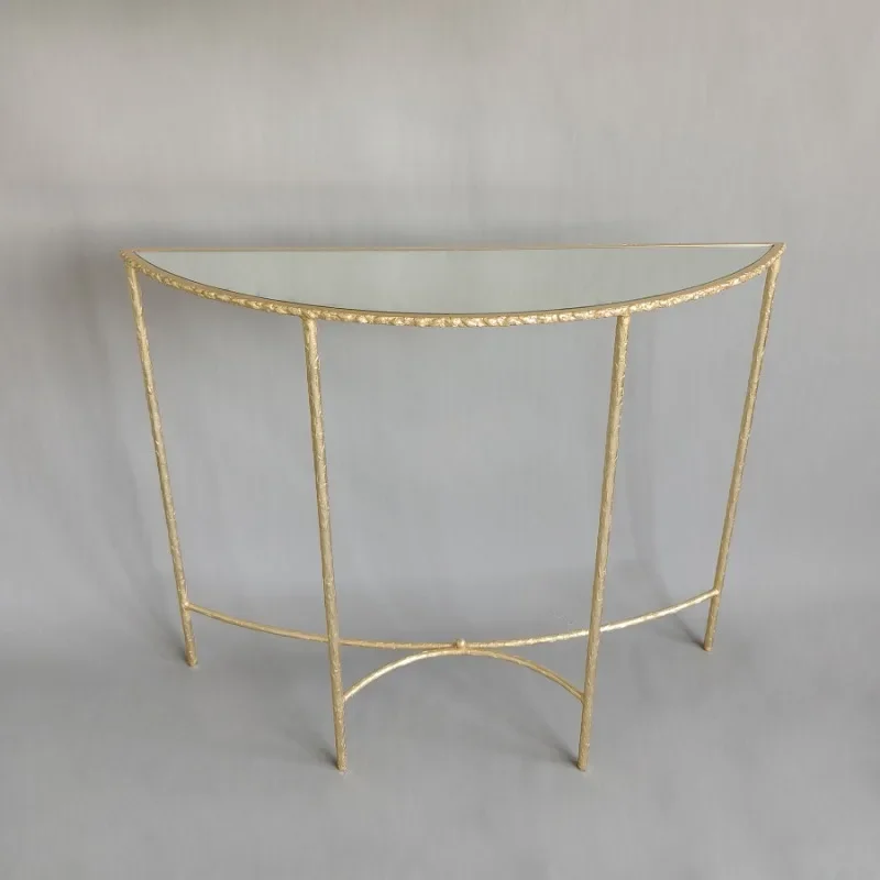 طاولة مدخل أمريكية فاخرة من الحديد المطاوع بتصميم عتيق، فيلا فندقية، غرفة نموذجية، تزوير من الحديد المطاوع