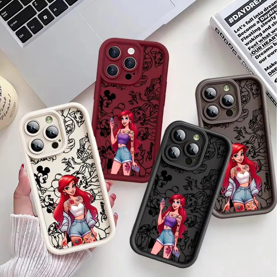 حافظة ناعمة من مادة TPU لهاتف آيفون 11Pro 16 Plus 16e 13 Pro MAX XS XR 17 Air 11 14 12 Mini 15 Plus Fashion Princess