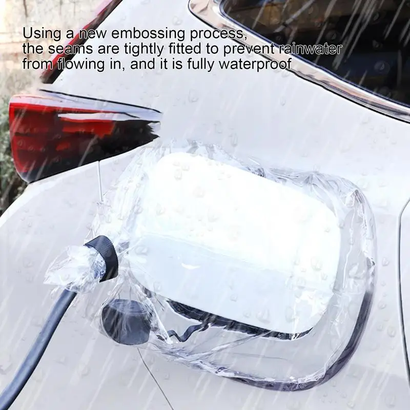 Electric Car Charger Port Rain Cover New Energy Car Charging Guns Port Magnetics Suction Rain Bag Waterproof Protector Cover