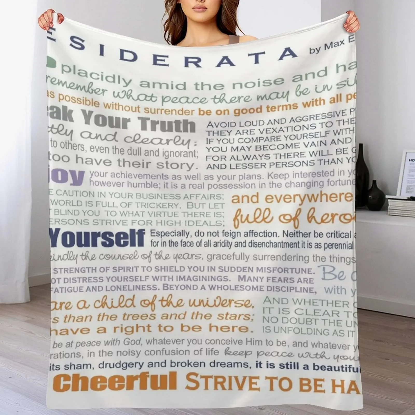 

Desiderata - Multi-color Throw Blanket cosplay anime Soft Beds Sofa Quilt Beautifuls Blankets