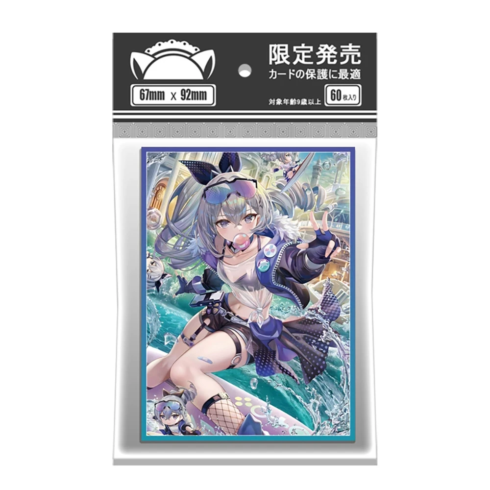 60PCS Holographic Anime Card Sleeves Perfect Fit MTG/PKM Star Rail Silver Wolf Card Protector for PTCG Cards Sports Cards