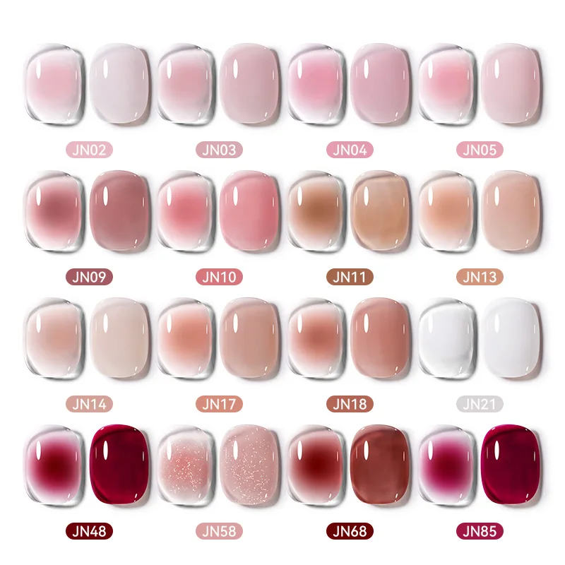 BORN PRETTY 10ml Blush Jelly Ice Transparenter Nude Pink Gel Nagellack UV LED Soak-Off für Zuhause DIY Salon Nagelkunst Maniküre – Detail 2