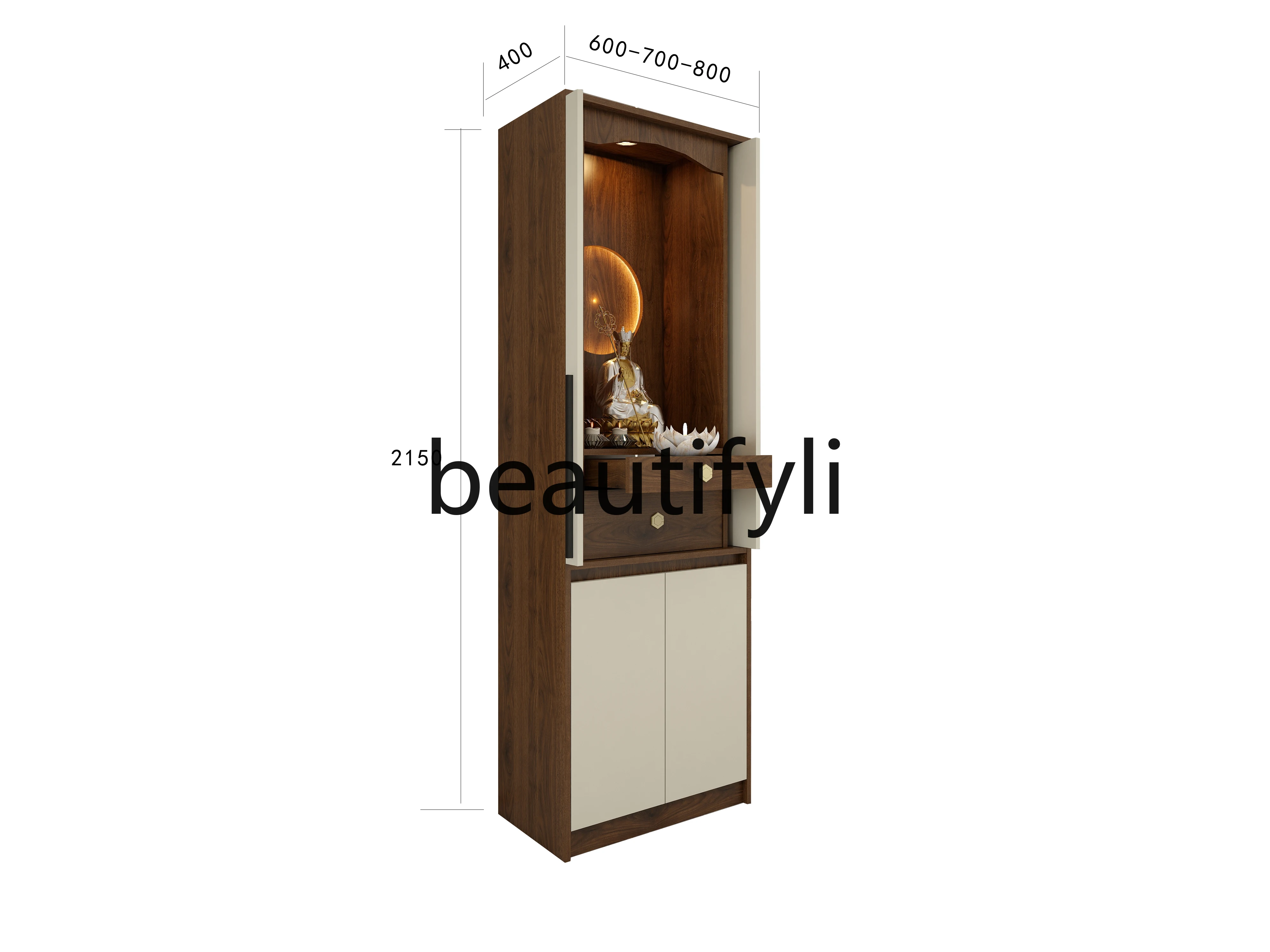Buddhist niche with door Chinese Bodhisattva ranking Buddhist hall offering table household simple vertical cabinet living room