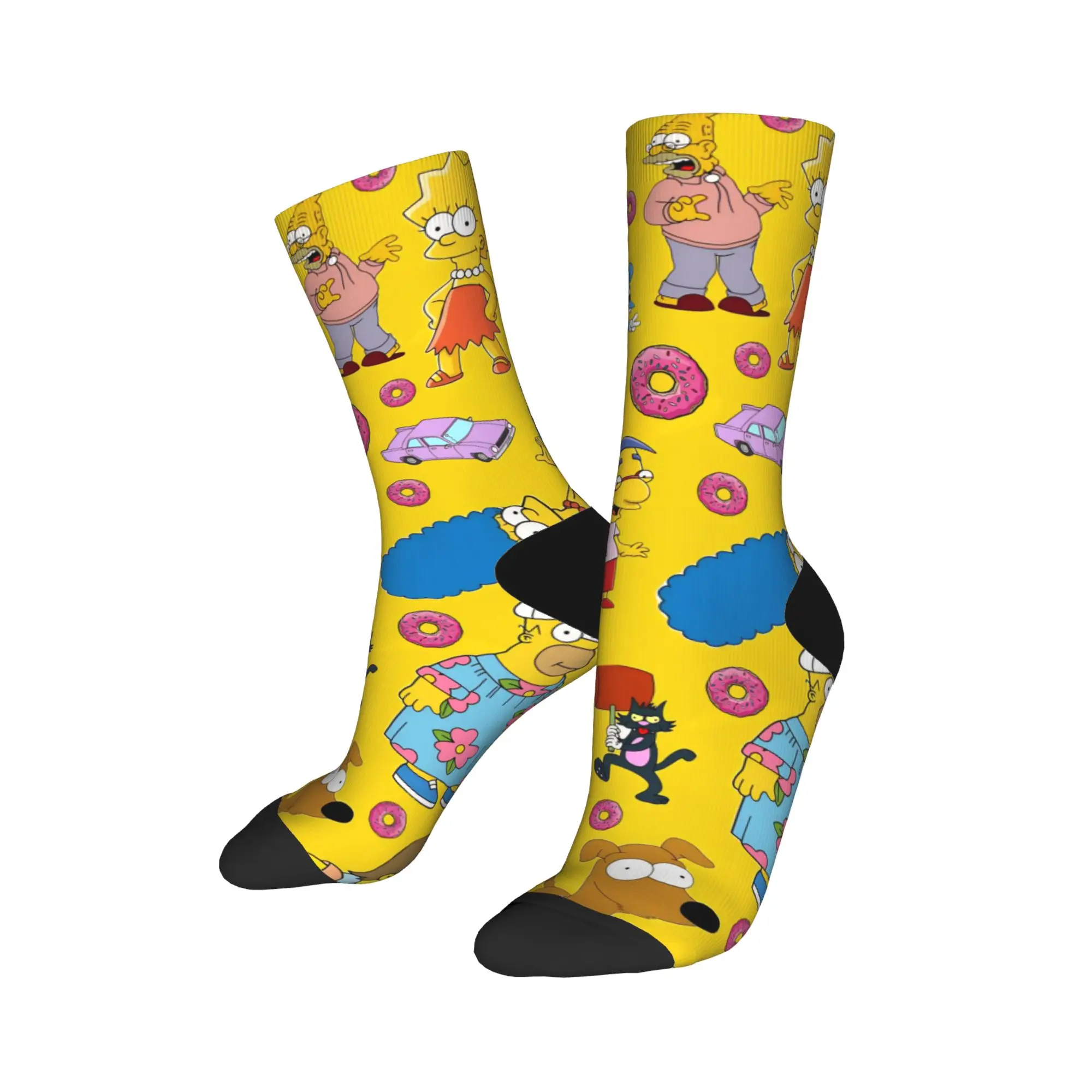 S-Simpson Socks Men's Women's Polyester Casual  Socks Novelty Spring Summer Autumn Winter Middle Tube Socks Gift