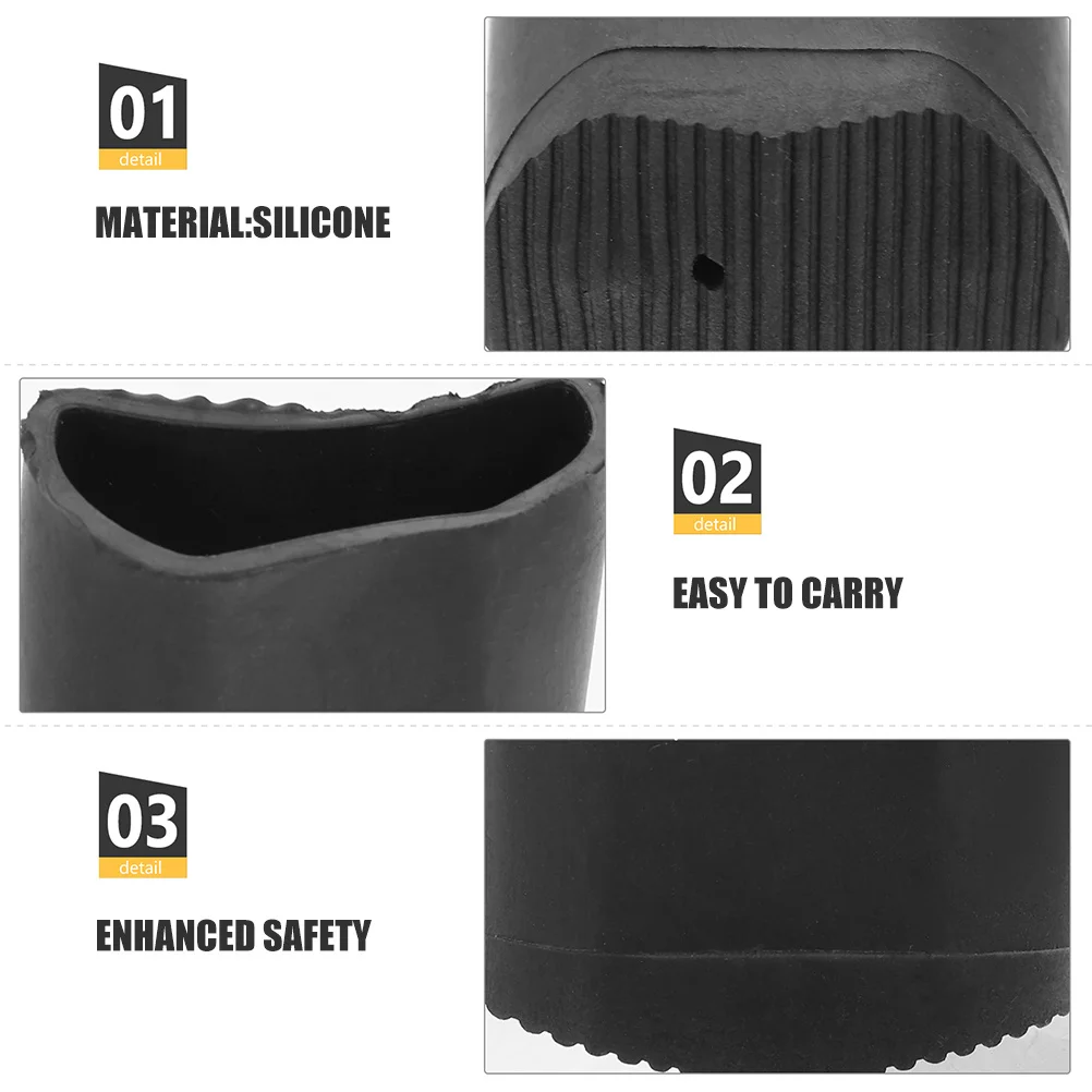 2 قطعة الحصير سلم القدم سيليكون عدم الانزلاق يغطي سميكة دائم درجة سلم حماية الساق استبدال منصات السلامة قبعات مطاطية #4