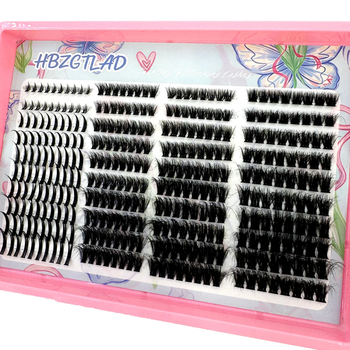 HBZGTLAD 40 row false eyelash set, natural simulation+lower eyelashes+segmented eyelash clusters, suitable for beginners to use,