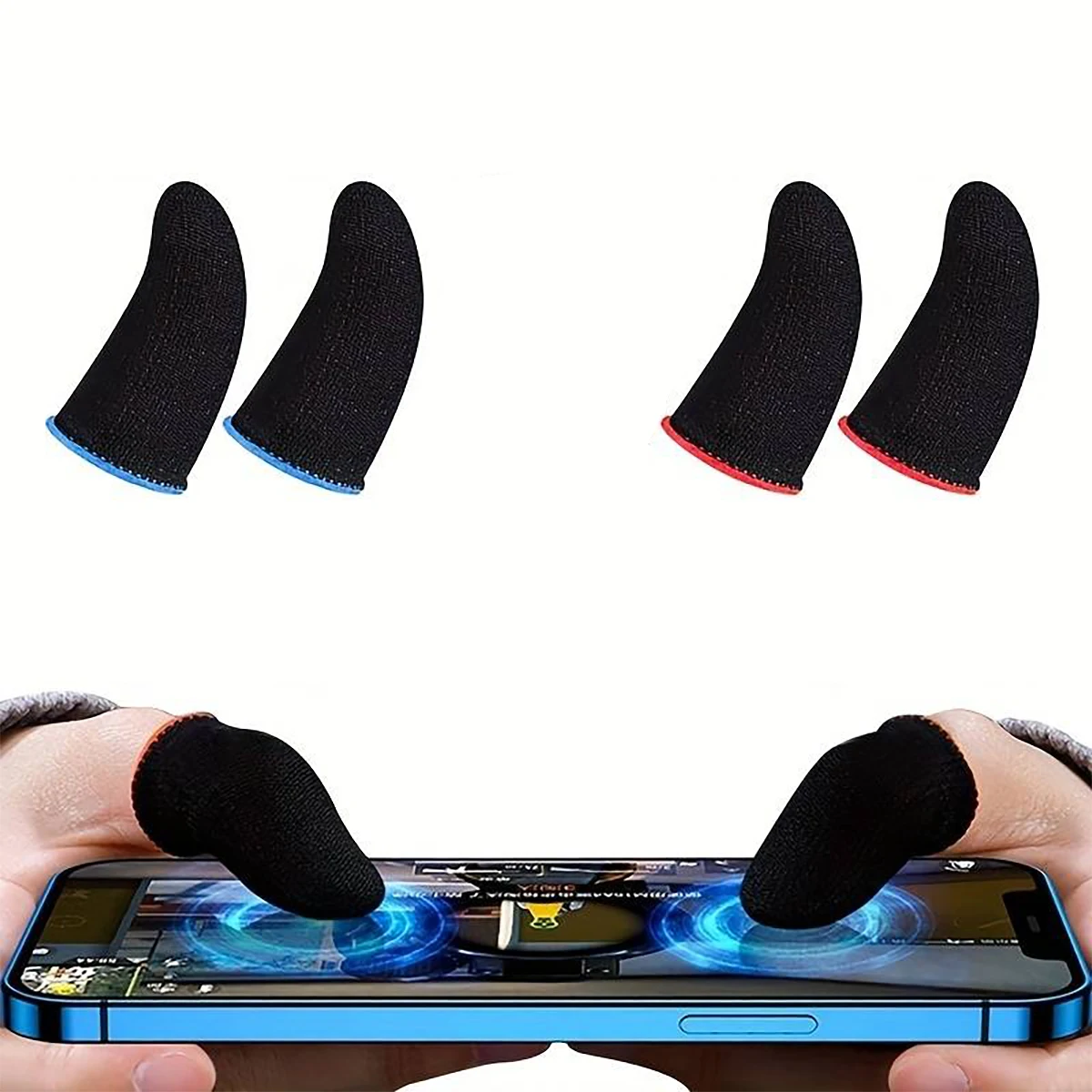 20 Pairs of Gaming Finger Sleeves, Anti-Sweat Auxiliary Controller, Finger Sleeves for Movement (Random Color)